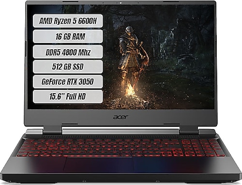 Acer Nitro 5 AN515-46 NH.QGXEY.001-16 Ryzen 5 6600H 16 GB 512 GB SSD RTX3050 15.6" Full HD Notebook