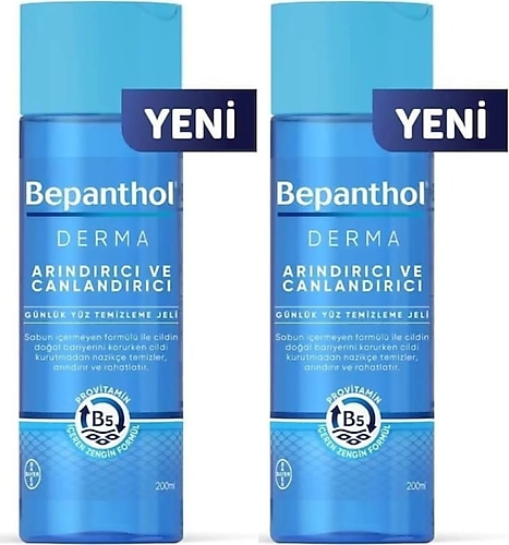Bepanthol Derma Arındırıcı ve Canlandırıcı Yüz Temizleme Jeli 200 ml 2 Adet