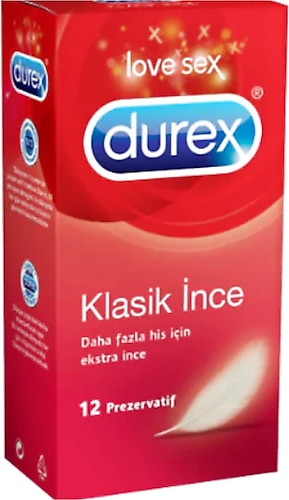 Durex Klasik İnce 12'li Prezervatif
