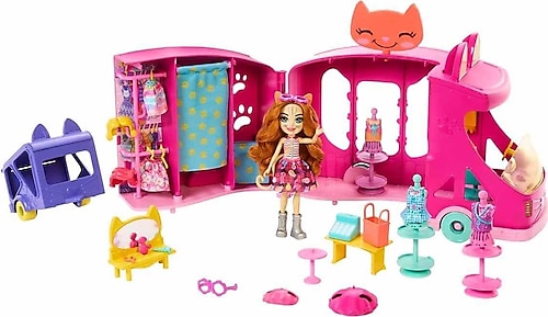 Enchantimals Kedi Temalı Moda Otobüsü HPB34