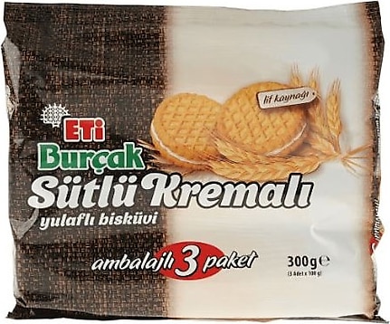 Eti Burçak Sütlü Kremalı Bisküvi 3x100 gr