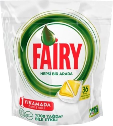 Fairy Hepsi Bir Arada Limon Bulaşık Makinesi Tableti 36'lı