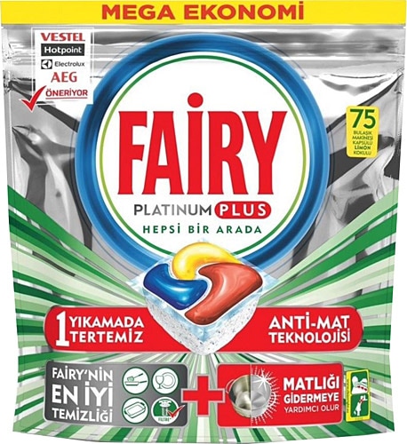 Fairy Platinum Plus 75'li Bulaşık Makinesi Tableti