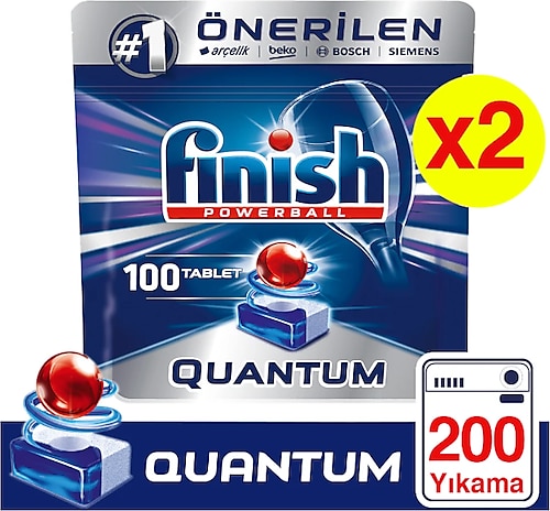 Finish Quantum 100 Adet 2'li Paket Bulaşık Makinesi Tableti