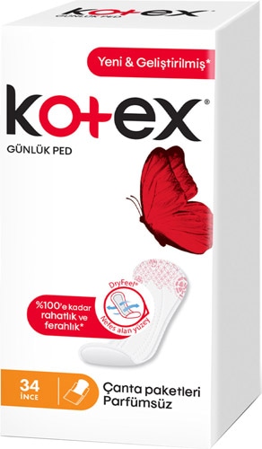 Kotex Lightdays İnce Parfümsüz 34'lü Günlük Ped