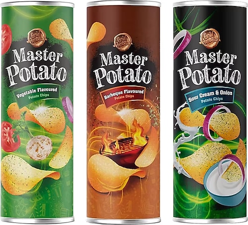 Master Potato Cips 160 Gr 3 Lü Karma Paket / Sebze - Soğan - Bbq