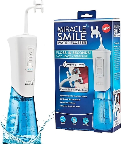 Miracle Smile Ağız Duşu Kablosuz Usb Şarjlı 3 Başınç Modu