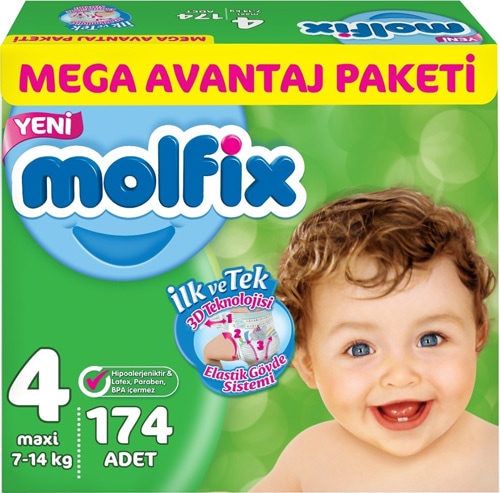 Molfix 4 Numara Maxi 174'lü Bebek Bezi