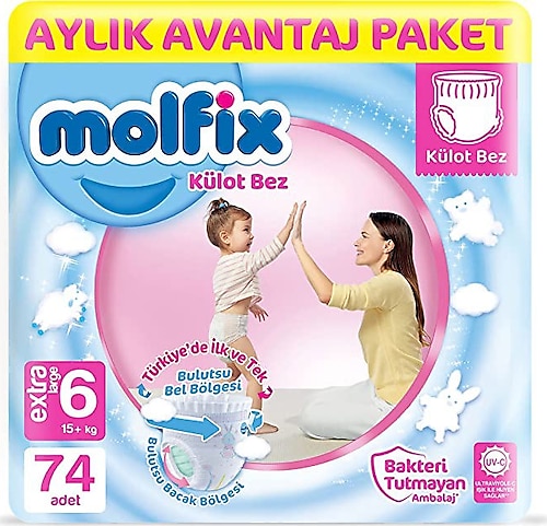 Molfix 6 Numara Extra Large 74'lü Külot Bez