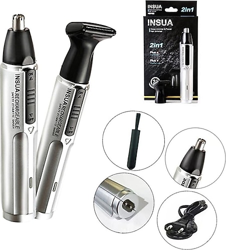Nefa 30 - 60 dk Insua Erkek Kulak Burun Kıl Alma Tıraş Makinesi Kablolu 1-3 Yok İthalatçı Garantili Siya