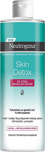 Neutrogena Skin Detox Micellar Üç Etkili 400 ml Misel Temizleme Suyu
