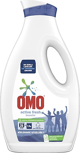 Omo Active Fresh Beyazlar için Sıvı Deterjan 26 Yıkama 1.69 lt