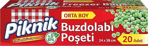 Piknik Orta Boy Buzdolabı Poşeti 20'li