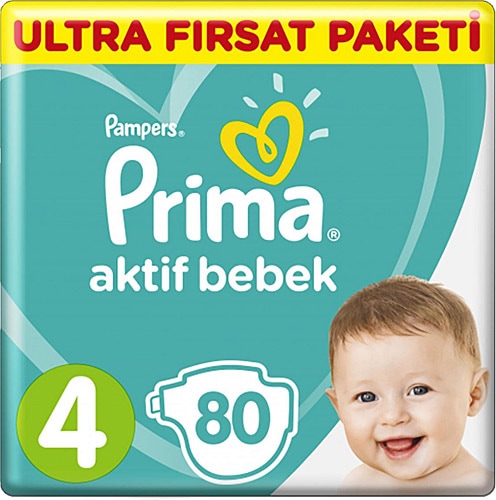Prima Aktif 4 Numara Maxi 80'li Bebek Bezi