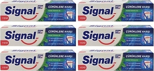 Signal Çürüklere Karşı Nane Ferahlığı Florürlü Diş Macunu 100 ml 6 Adet
