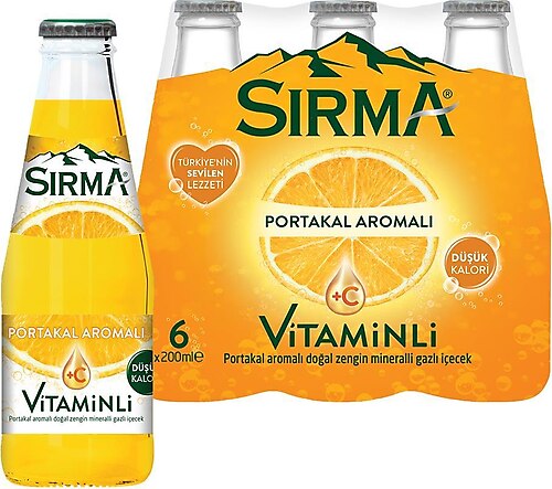 Sırma C+ Portakal 200 ml 6'lı Maden Suyu