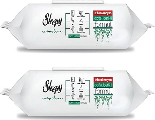 Sleepy Easy Clean Beyaz Sabun Katkılı Yüzey Temizlik Havlusu 100 Yaprak 2'li