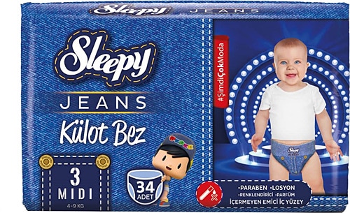 Sleepy Jeans 3 Numara Midi 34'lü Külot Bez