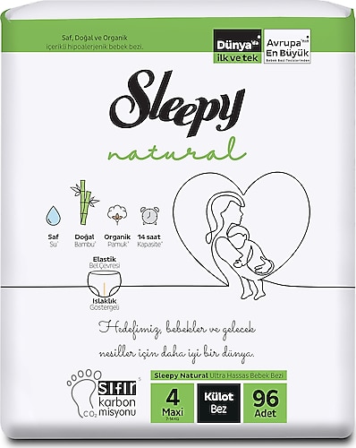 Sleepy Natural 4 Numara Maxi 96'lı Külot Bez