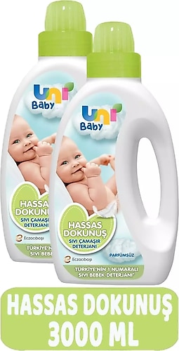 Uni Baby Hassas Dokunuş Sıvı Çamaşır Deterjanı 1500 ml 2 Adet