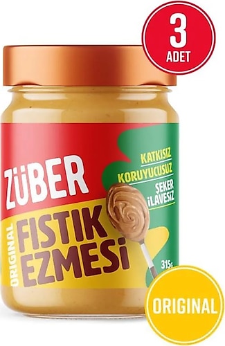 Züber Fıstık Ezmesi Original 315g X 3 Adet